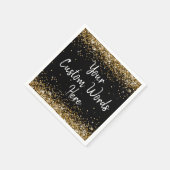 Custom Zwart Verjaardagsfeestje Jubileum Afstudere Servet (Hoek)