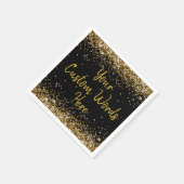 Custom Zwart Verjaardagsfeestje Jubileum Afstudere Servet (Hoek)