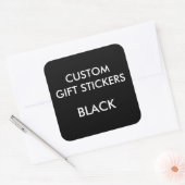 Custom ZWART VIERKANT Grote Gift Stickers Sjabloon (Envelop)