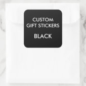 Custom ZWART VIERKANT Grote Gift Stickers Sjabloon (Tas)