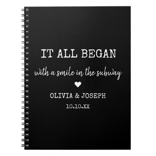 Custom zwart waar het allemaal begon Valentijnsdag Notitieboek (Voorkant)