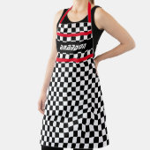 Custom Zwart Wit Auto Race Geruite Vlaggen Schort (Insitu)