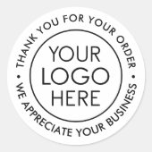 Custom Zwart-wit Bedankt Sticker met Logo (Voorkant)