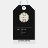 Custom Zwart & Wit Business Logo Prijs Dank u Cadeaulabel (Achterkant)