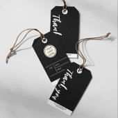 Custom Zwart & Wit Business Logo Prijs Dank u Cadeaulabel