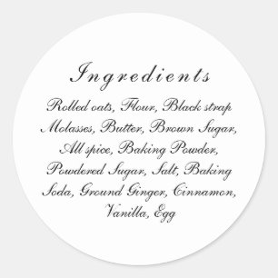 Custom Zwart & Wit Chique Ingrediënten DIY Label