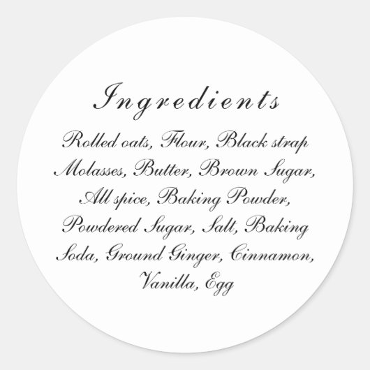 Custom Zwart & Wit Chique Ingrediënten DIY Label (Voorkant)