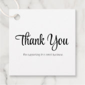 Custom Zwart & Wit Dank u Handgemaakte Business Bedankjes Labels (Voorkant)