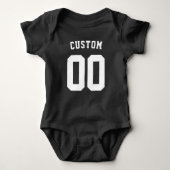 Custom Zwart Wit Football Jersey naam en nummer Romper (Voorkant)