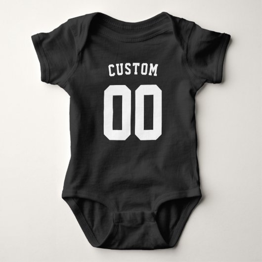 Custom Zwart Wit Football Jersey naam en nummer Romper (Voorkant)