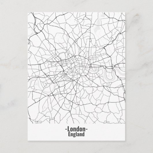 Custom Zwart-wit minimalistisch Londen City Briefkaart (Voorkant)