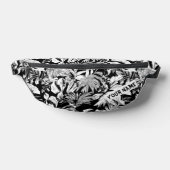 Custom Zwart Wit Moderne Tropische Bladeren Gedruk Heuptasje (Liggend)