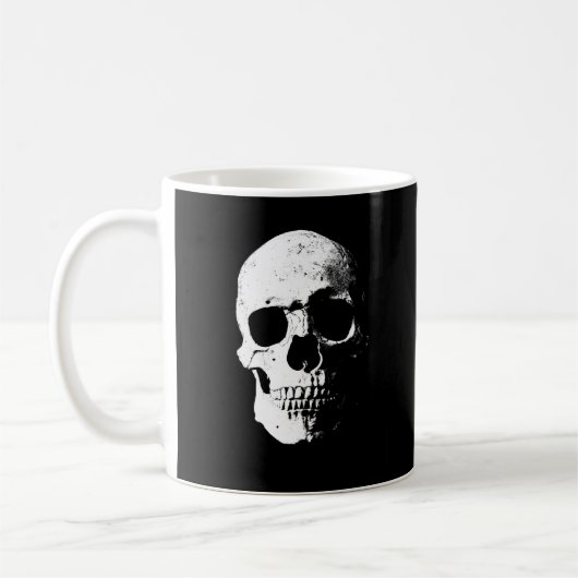 Custom Zwart & Wit Pop Art Halloween Party Skull Koffiemok (Links)
