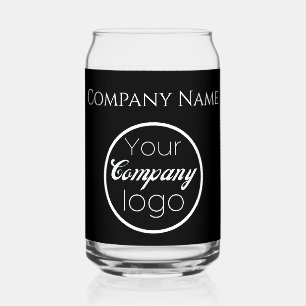 Custom Zwart Wit Voeg hier logo promo toe Blikvorm Glas
