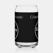 Custom Zwart Wit Voeg hier logo promo toe Blikvorm Glas (Links)