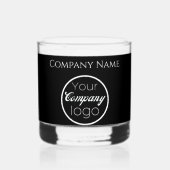 Custom Zwart Wit Voeg hier logo promo toe Whisky Glas (Achterkant)