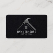 Custom Zwart + Zilver Huis Bouw Visitekaartje (Voorkant)