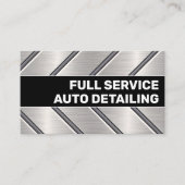 Custom Zwart Zilver Metalen Auto Service Cool Visitekaartje (Voorkant)