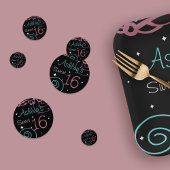 Custom Zwart Zoet 16 Verjaardag Confetti