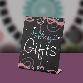 Custom Zwart Zoet 16 Verjaardag Reclamebord Met Voetstuk