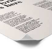 Custom Zwitserse Stijl Tekst Poster Song Lyric Art (Hoek)