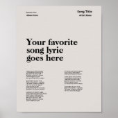 Custom Zwitserse Stijl Tekst Poster Song Lyric Art (Voorkant)