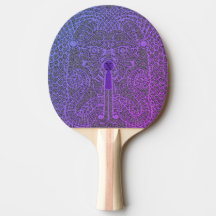 CustomAbstract Dragon Ping Pong Paddle lila/zwart