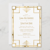 Customed  Great Gatsby Art Deco Wedding  Kaart (Voorkant)