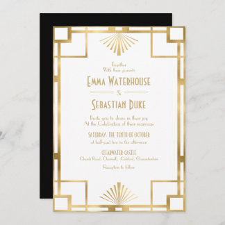 Customed  Great Gatsby Art Deco Wedding  Kaart