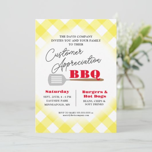 Customer Appreciation BBQ Grilling Event Kaart (Staand voorkant)