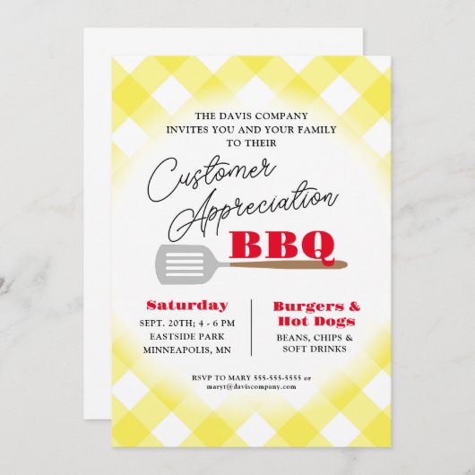 Customer Appreciation BBQ Grilling Event Kaart (Voorkant / Achterkant)