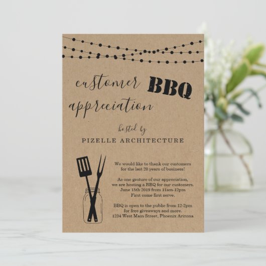 Customer Appreciation Business BBQ Party Kaart (Staand voorkant)