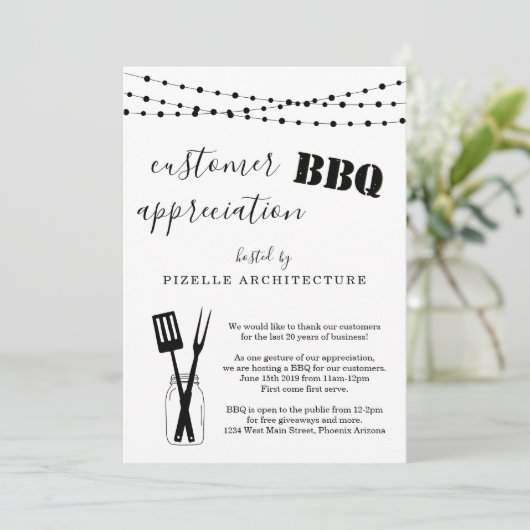 Customer Appreciation Business BBQ Party Kaart (Staand voorkant)
