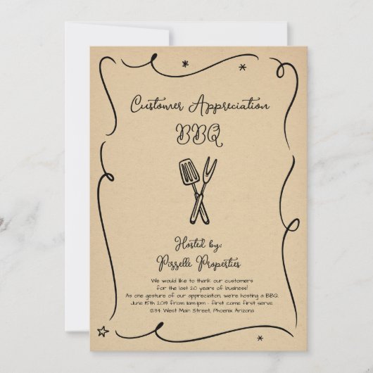 Customer Appreciation Business BBQ Party Kaart (Voorkant)