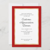 Customer Appreciation Dinner | Rood en Goud Kaart (Voorkant)