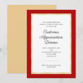 Customer Appreciation Dinner | Rood en Goud Kaart (Voorkant / Achterkant)