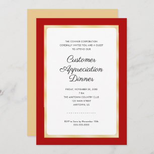 Customer Appreciation Dinner   Rood en Goud Kaart