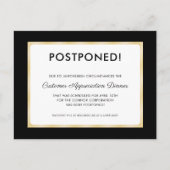 Customer Appreciation Dinner Uitgesteld Zwart Briefkaart (Voorkant)