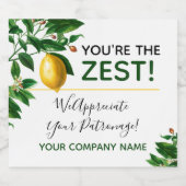 Customer Appreciation "You're The Zest" Lemon Sparkling Wijnetiket (Enkel label)