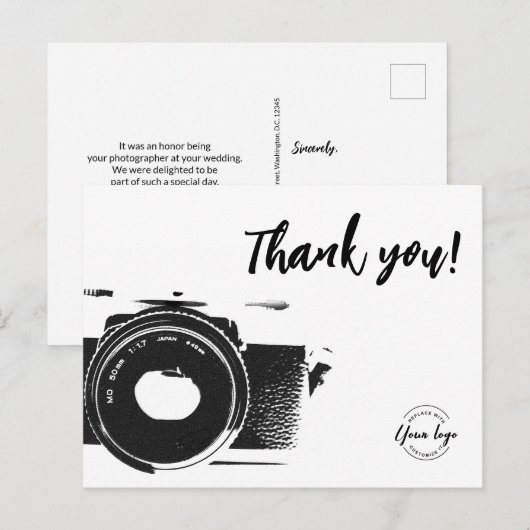 Customer Appreciing Wedding Photography Studio Briefkaart (Voorkant / Achterkant)