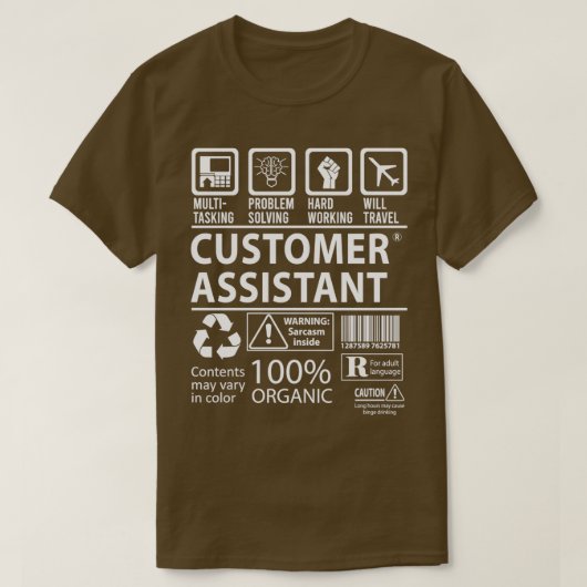 Customer Assistant MultiTasking Certified Job Gift T-shirt (Design voorkant)