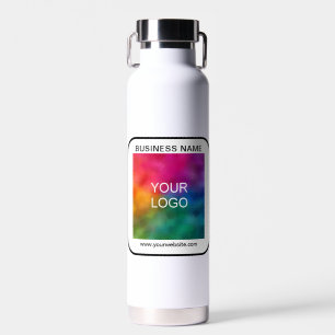 Customer Business Logo Name URL QR Code Sjabloon Waterfles