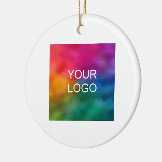 Customer Business Logo QR Code Eenvoudige Sjabloon Keramisch Ornament (Links)