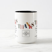 Customer Employee Company Logo Business Bedankt Tweekleurige Koffiemok (Center)