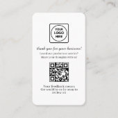 Customer Feedback QR | Custom Business Review Link Visitekaartje (Voorkant)