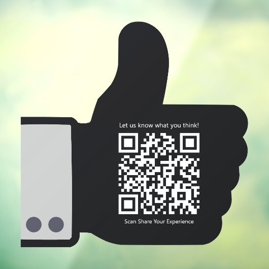 Customer Interaction Thumbs Up Thema QR Code Shop Raamsticker (Vel 3)