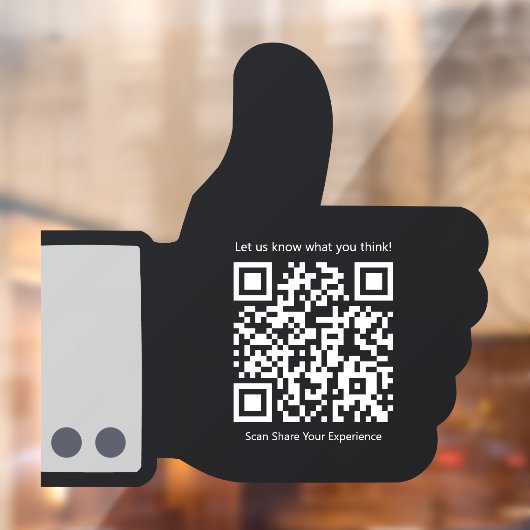 Customer Interaction Thumbs Up Thema QR Code Shop Raamsticker (Vel 2)