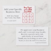 Customer Loyalty Punch Kaart - Generiek Zakelijk g (Voorkant / Achterkant)