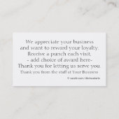 Customer Loyalty Punch Kaart - Generiek Zakelijk g (Achterkant)