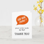 Customer Order Thank You Card Kaart (Gele Bloem)